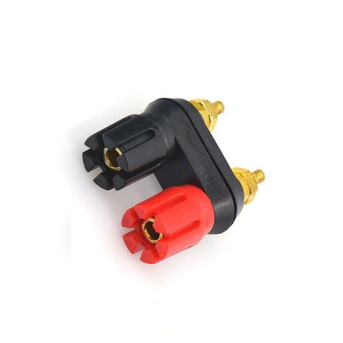 包邮音箱喇叭功放双位红黑联连体接线柱镀金接线端子香蕉插头插座